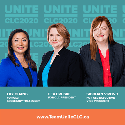 Lily Chang, Bea Bruske, Siobhan Vipond, candidates for CLC leadership