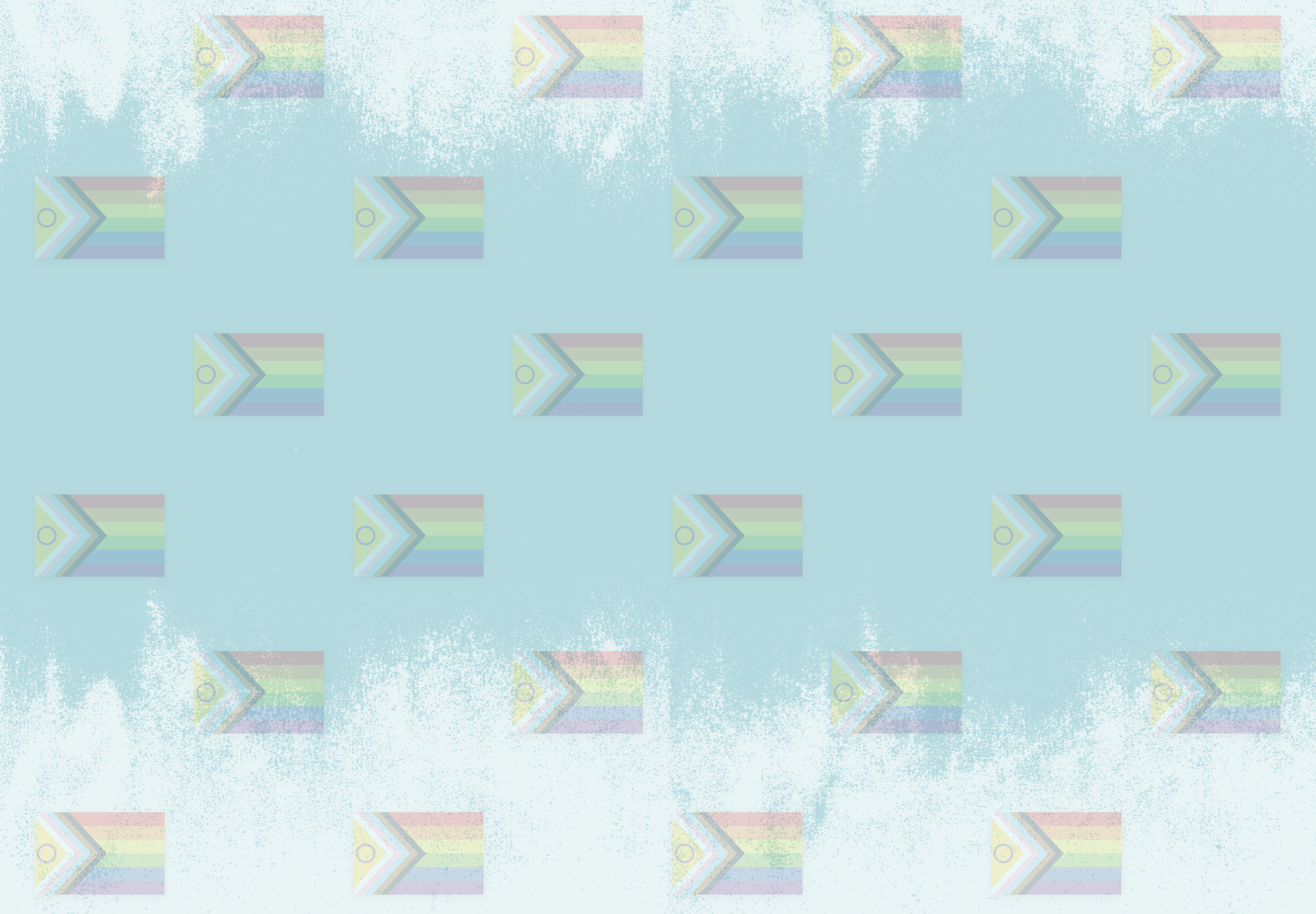 Image: Textured blue background with a collage of progress pride flags.