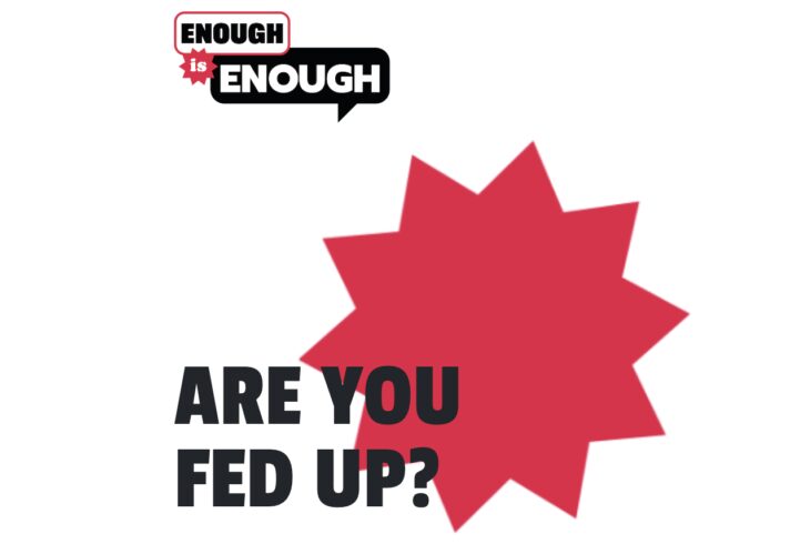 An image with text that says "Enough is Eough. Are you fed up?"