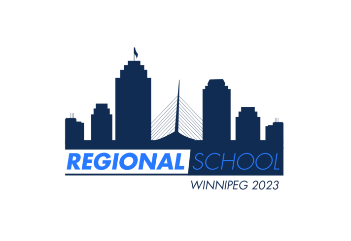 Skyline of Winnipeg with Regional School Winnipeg 2023 under the skyline.