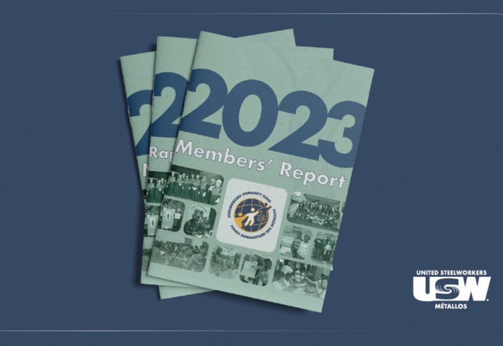 A graphic showing three copies of the 2023 SHF Annual Report.