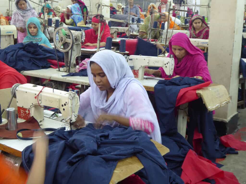 A group of women working in a garment factory.