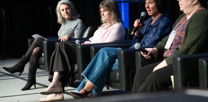 A panel discussion featuring Armine Yalnizyan, Chloe Dufour, Sally Feistel and Mary-Marta Briones-Bird.